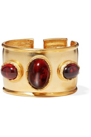 Kenneth Jay Lane | gold-plated and tortoiseshell resin cuff