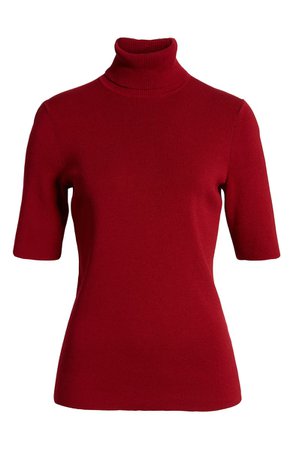 Anne Klein Short Sleeve Turtleneck Sweater | Nordstrom