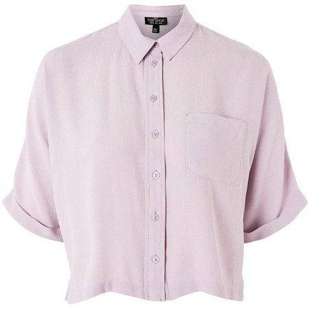 Lilac Cropped Button Up Top