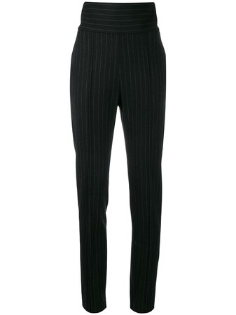 Black Alexandre Vauthier Pinstriped High-Waisted Trousers | Farfetch.com