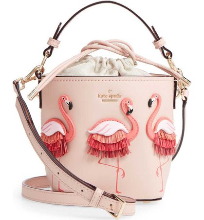 by the pool - flamingo pippa leather bucket bag KATE SPADE NEW YORK - NORDSTROM