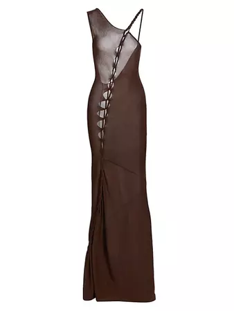 Shop Aya Muse Birch Cut-Out Knit Maxi Dress | Saks Fifth Avenue