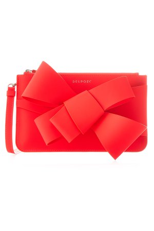 Bow Leather Clutch Gr. One Size