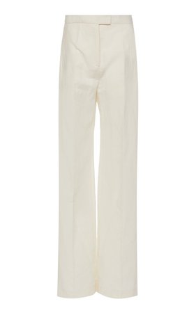Orfeo Cotton And Linen Straight-Leg Pants by Brock Collection | Moda Operandi