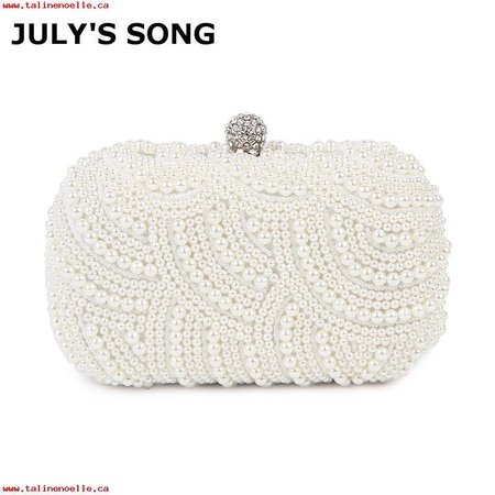 woman Handmade Two Sided Beaded Pearls Evening Bag Wedding Party Rhinestones Beading Purse Clutch Bag Banquet Party Bags White Pearl RhCkPGA9