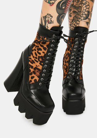 *clipped by @luci-her* Lamoda Faux Freaky Platform Boots | Dolls Kill