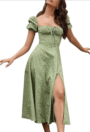 cottagecore green dress