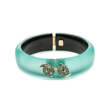 Crystal Encrusted Lime Studded Hinge Bracelet | Alexis Bittar