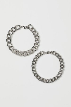 2-pack bracelets - Silver-coloured - Men | H&M GB