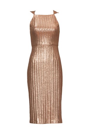 bronze cocktail dress