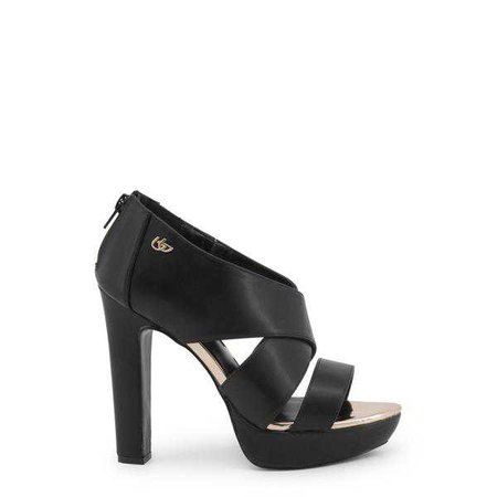 Fashiontage - Blu Byblos Black Leather Sandals - 918571679805