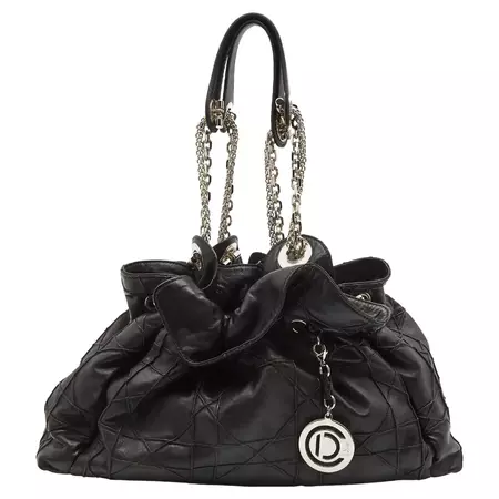 Dior Black Cannage Leather Le Trente Hobo For Sale at 1stDibs