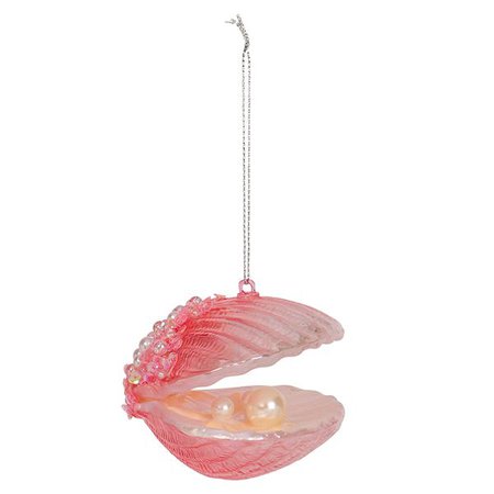 Glass Pink Pearl Shell Christmas Decoration | Paperchase | Paperchase