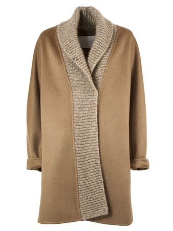 Fabiana Filippi Fabiana Filippi Brown Mohair Wool Overcoat - Cammello - 11168448 | italist
