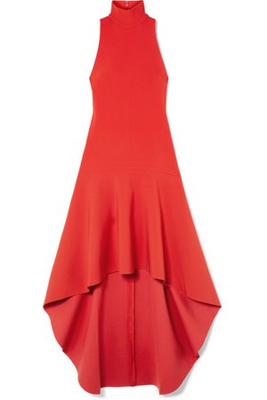 Solace London | Bahar asymmetric ruffled crepe midi dress | NET-A-PORTER.COM