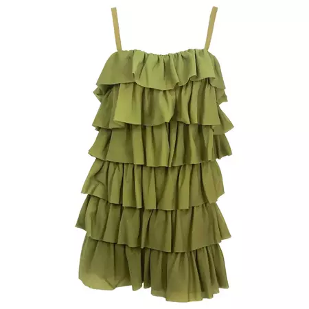 1970s Avocado Green Mini Dress For Sale at 1stDibs | avocado green color dress, avocado green dress