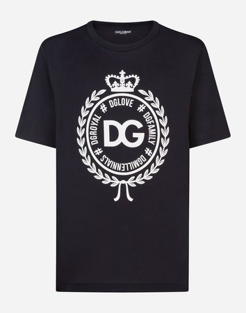 T-shirts and Polo for Men | Dolce&Gabbana - T-SHIRT IN COTTON WITH PRINT