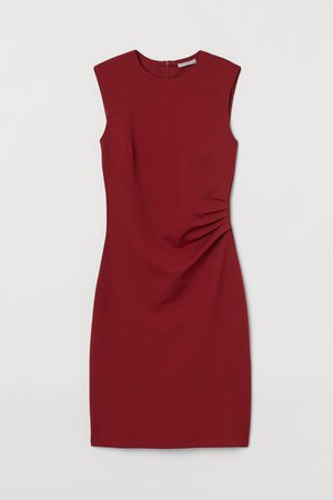 Fitted jersey dress - Deep red - Ladies | H&M