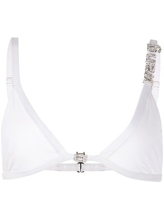 Shop white Alexander Wang crystal-logo bikini top with Express Delivery - Farfetch