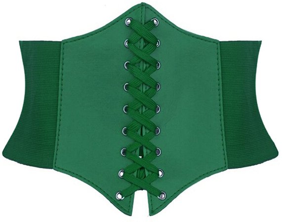 Amazon.com: Alivila.Y Fashion Womens Faux Leather Underbust Corset Belt Bustier A13-Green: Clothing