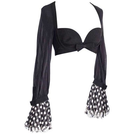 Gianni Versace Couture Vintage Bra Top w/ Fabulous Ruffle Cuffs 40 / 6 For Sale at 1stdibs