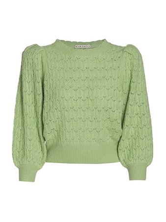 Shop Alice + Olivia Doris Puff Sleeve Sweater | Saks Fifth Avenue