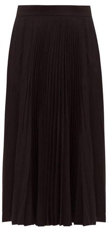 Ilky Pleated Midi Skirt - Womens - Black