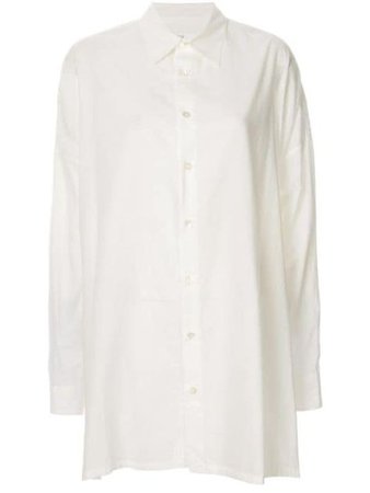 oversized button up shirt white