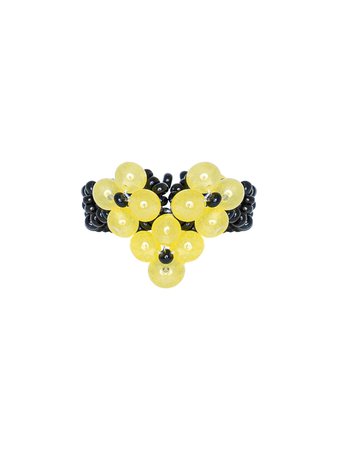 [SWINGSET] Seasonless 3 Flower Beads Ring (Brown) – SellerWork