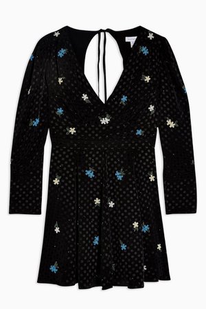 Black Embellished Mini Dress | Topshop