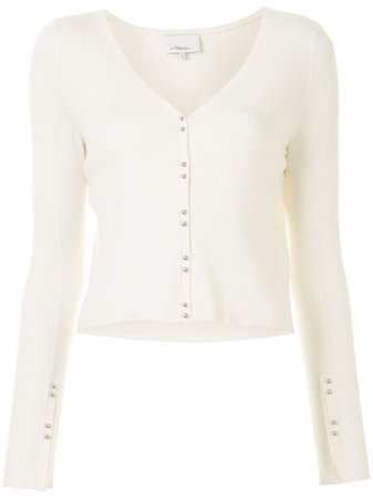 Shop white 3.1 Phillip Lim picot stitch cardigan with Express Delivery - Farfetch