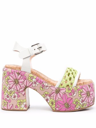 Casadei Floral Platform Sandals - Farfetch