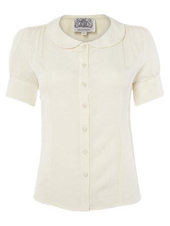 1940's Authentic Vintage Inspired 'Jive' Blouse in Cream