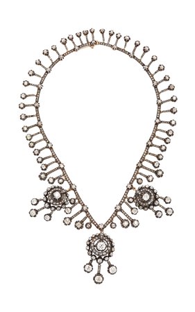 Royal Collection- Antique White Gold Diamond Necklace