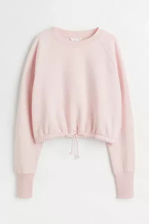 Drawstring Sweatshirt - Light pink - Ladies | H&M US