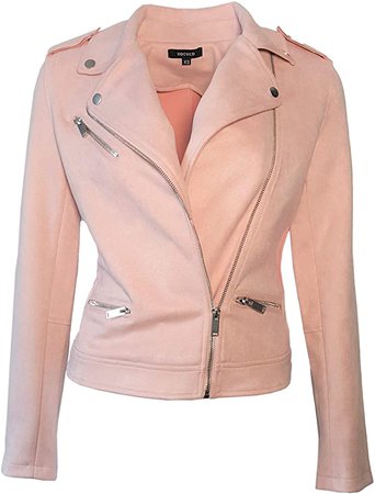 ODCOCD Women's Faux Suede Jacket (Medium, Pink) at Amazon Women's Coats Shop