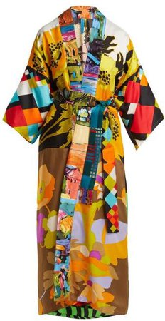 Rianna + Nina - Vintage Patchwork Silk Kimono Coat - Womens - Multi