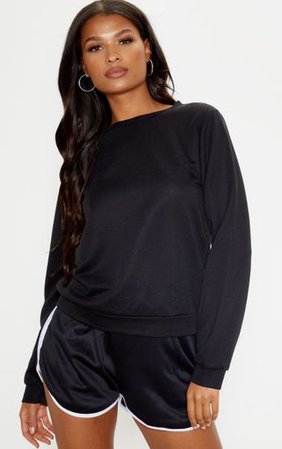 Basic Black Sweater | Tops | PrettyLittleThing