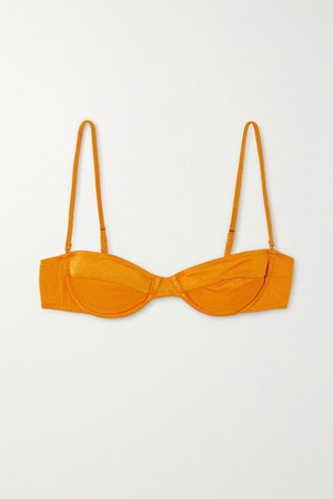 Emma Metallic Underwired Bikini Top - Orange