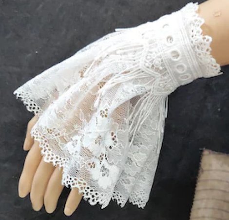 white lace cuffs