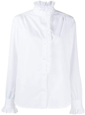 frill-trim fitted shirt