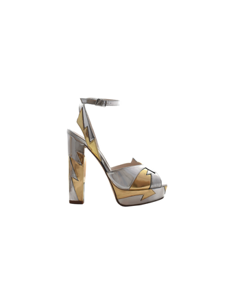 gold silver heels platforms shoes