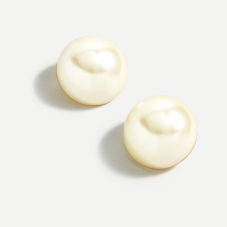 J.Crew: Oversized Pearl Stud Earrings For Women white