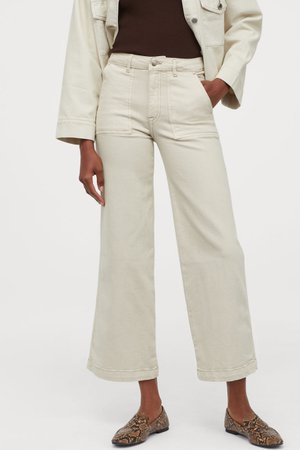 Culotte High Ankle Jeans - Light beige - | H&M GB
