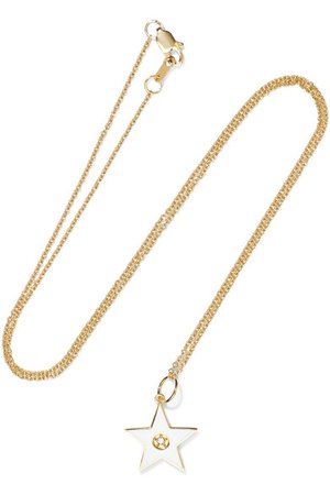 Andrea Fohrman | 18-karat gold, diamond and enamel necklace | NET-A-PORTER.COM