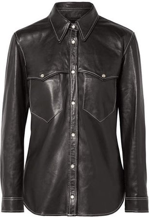 Nile Leather Shirt - Black