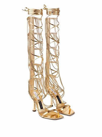 Shop Jimmy Choo x Mugler wrap detail heeled sandals with Express Delivery - FARFETCH