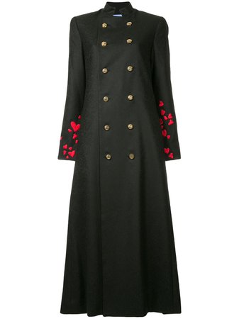 Macgraw Heart Embroidered Double-Breasted Coat Ss18 | Farfetch.com