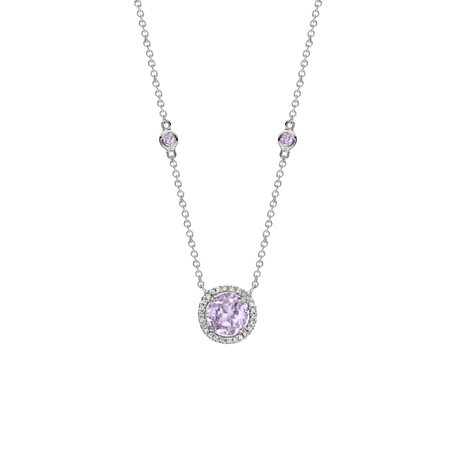 Kiki McDonough Grace Lavender Amethyst and Diamond Necklace in White Gold
