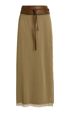 Leather Belted Midi Column Skirt By Christopher Esber | Moda Operandi